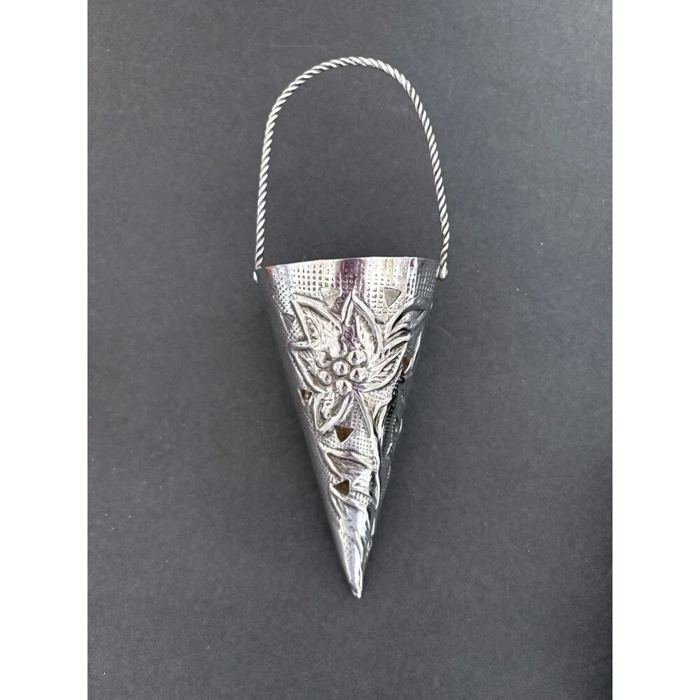 Restoration Hardware Silver Plated Tussie Mussie Bouquet Holder